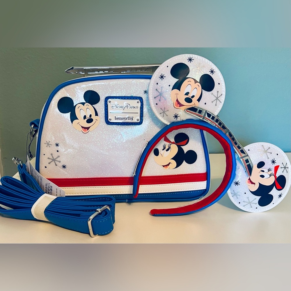 Walt Disney World 50th Anniversary Loungefly Monorail Bag And Matching Ears